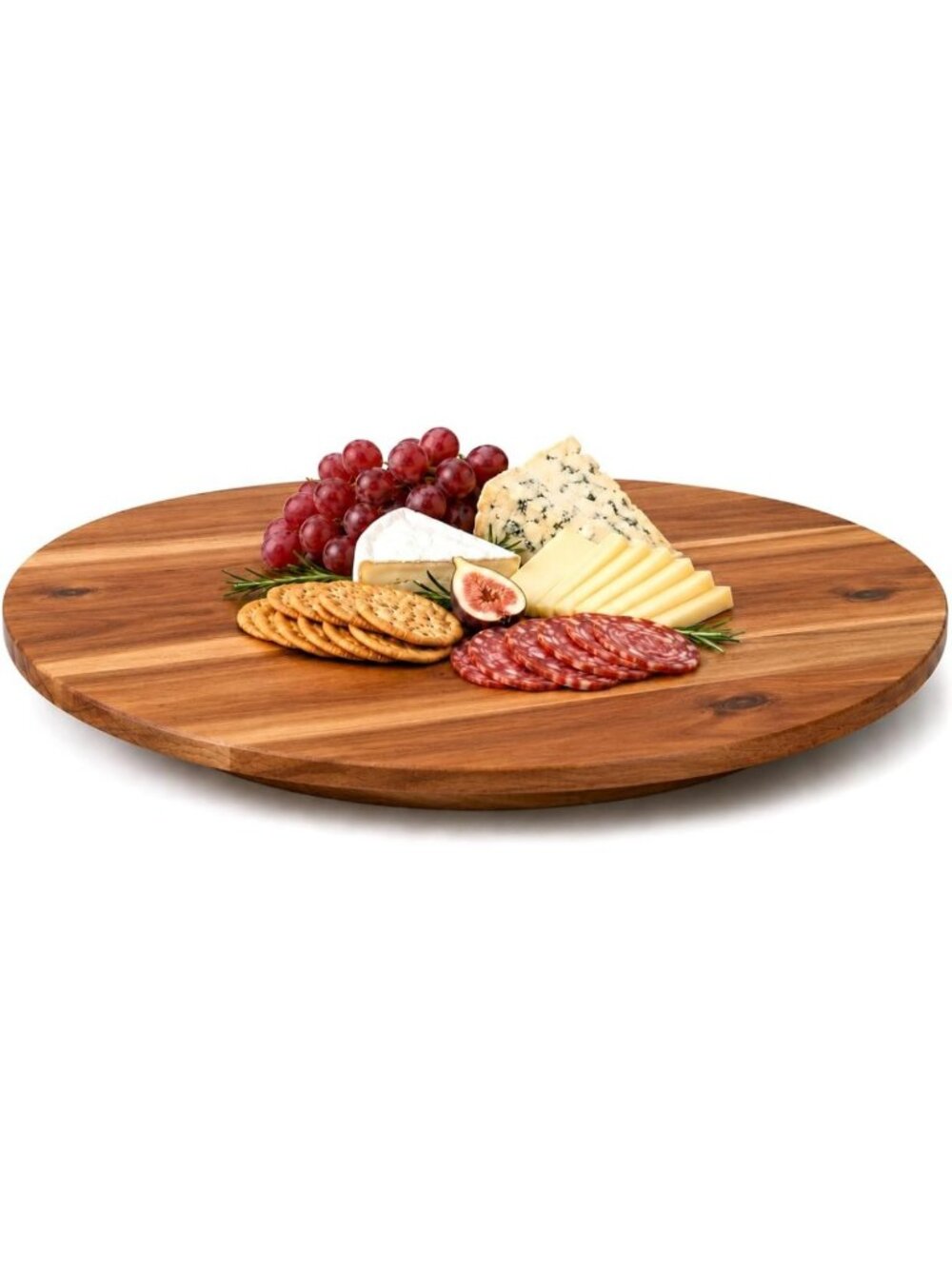 16-Inch Acacia Wood Lazy Susan Turntable Organizer - Stylish Kitchen Storage